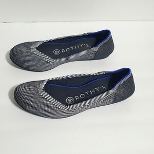 Rothy's Round Toe Gray  Ballet Flat Shoes Size 5W  Slip On Original Insoles Used